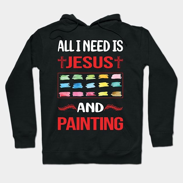 Funny Jesus Painting Hoodie by Happy Life